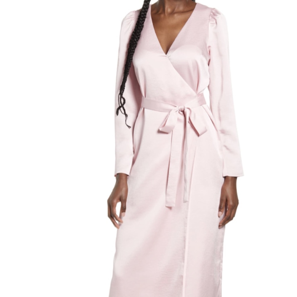 🌸🦋🌼PINK WRAP MIDI DRESS 🌸🦋🌼